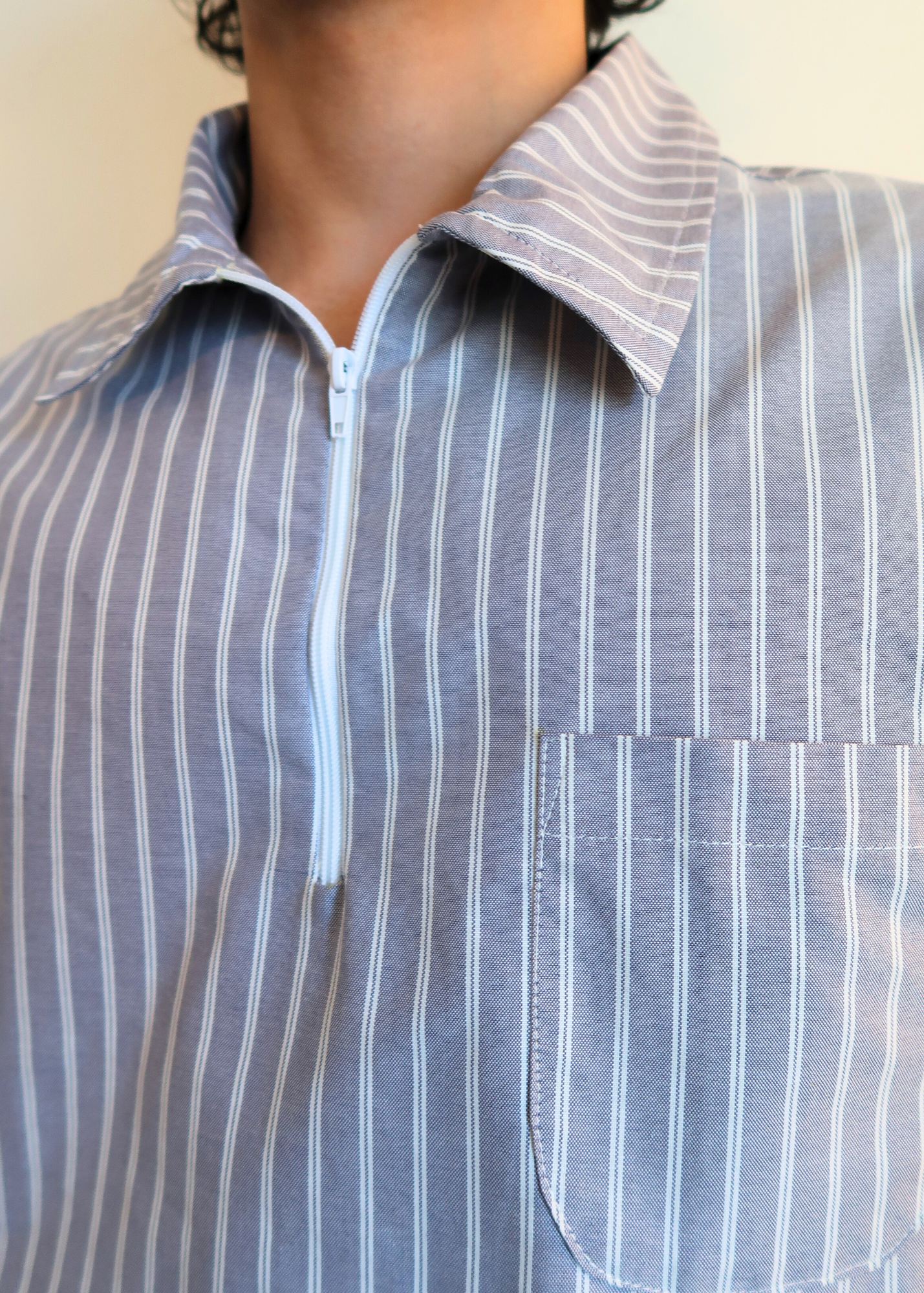 Boxy Crop Half Zip Polo | Windy Stripes