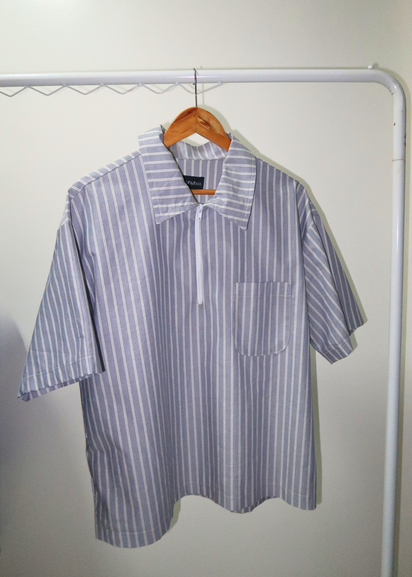 Boxy Crop Half Zip Polo | Windy Stripes