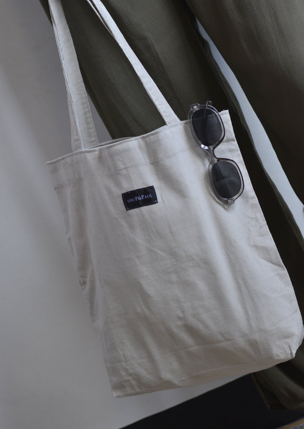 Corduroy Tote in Faded Gray