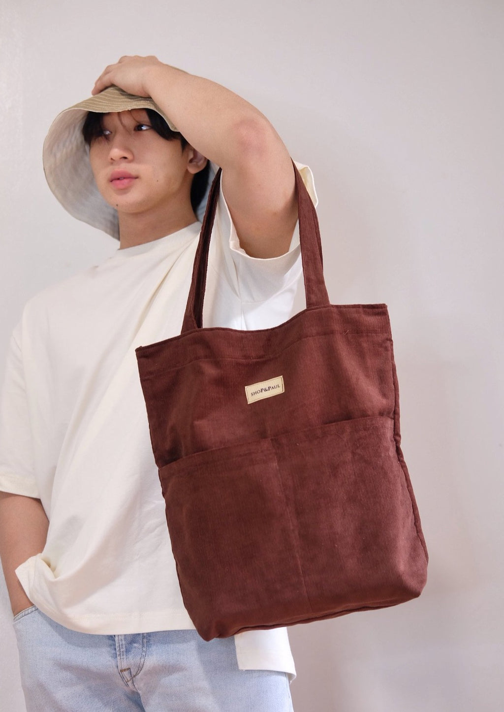 Corduroy Tote in Choco
