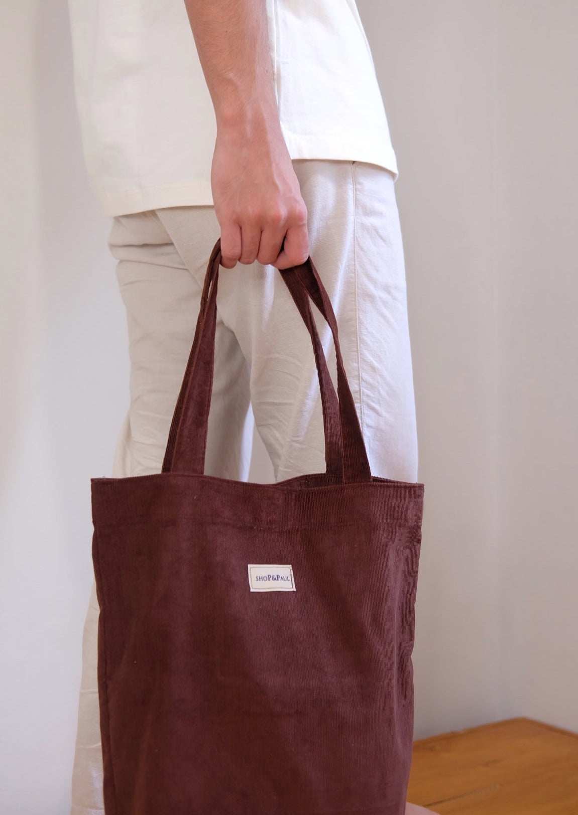 Corduroy Tote in Choco